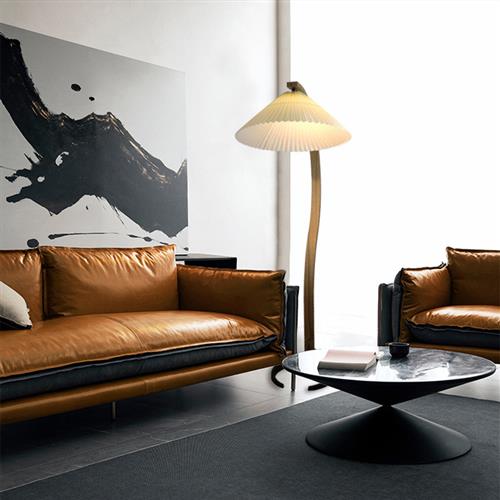 一件代发落地灯百褶款复古客厅卧室中古实木落地灯