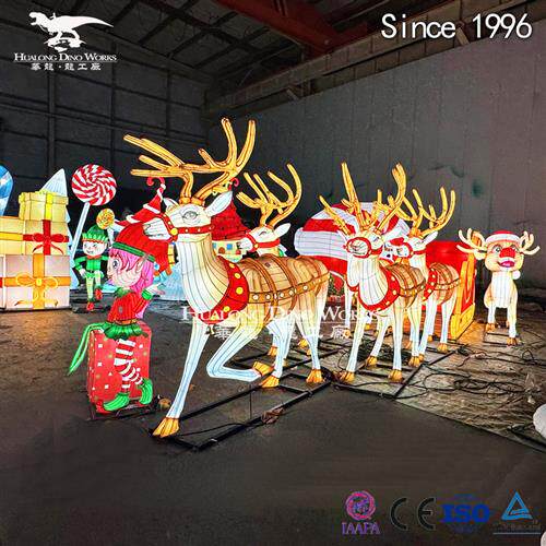 新春西方圣诞节日彩灯灯雪人麋鹿创意摆件商场街道美陈