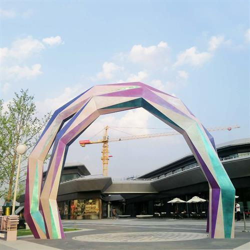 城市广场不锈钢发光雕塑抽象夜景雕塑旅游景区标志性景观摆件