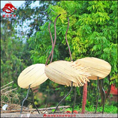 地景竹编制作厂家室外藤编造型装置艺术造型草雕竹艺编织雕塑公司