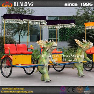 自贡华龙科技仿真恐龙马车花车巡游厂家引流神器乐园主题公园