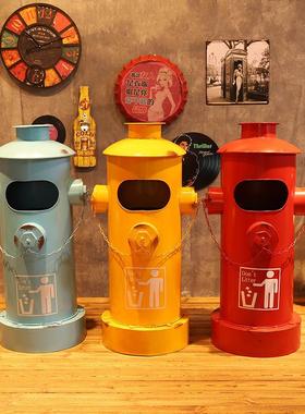 复古铁艺消防栓垃圾桶收纳桶家居客厅餐厅服装店酒吧网咖摆件装饰