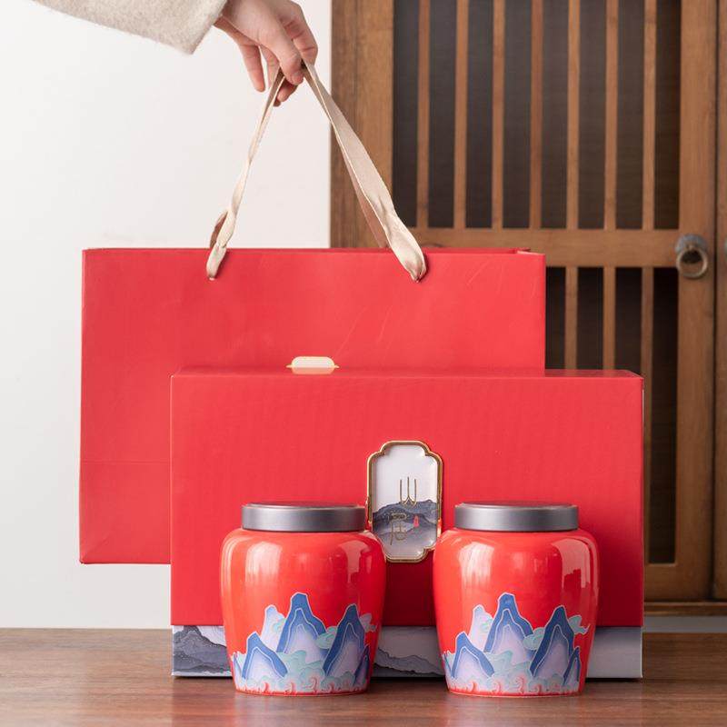 高档茶叶礼盒装空盒子陶瓷茶叶罐中号通用红茶龙井绿茶普洱白茶,餐饮具,茶叶罐,淘宝优惠券,粉丝福利购,淘宝优惠卷