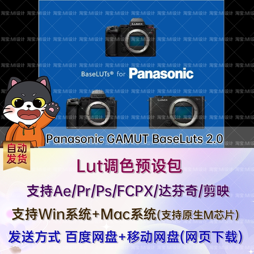 Panasonic松下V-Log监看色彩还原LUT调色预设 GAMUT BaseLuts 2.0
