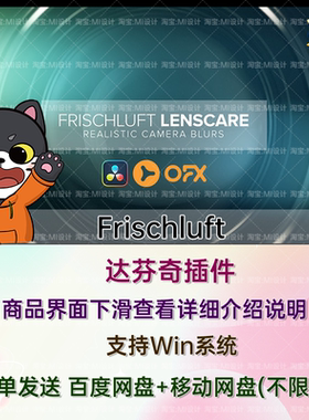 中文汉化景深模糊体积光达芬奇插件 Frischluft Flair Lenscare