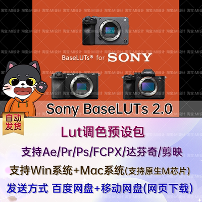 Sony索尼S-Log3色彩还原LUT调色预设 BaseLUTs 2.0