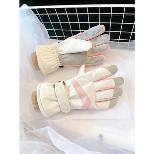 滑雪手套女冬加厚加绒保暖棉防寒风骑行摩托车男户外玩雪触屏防水