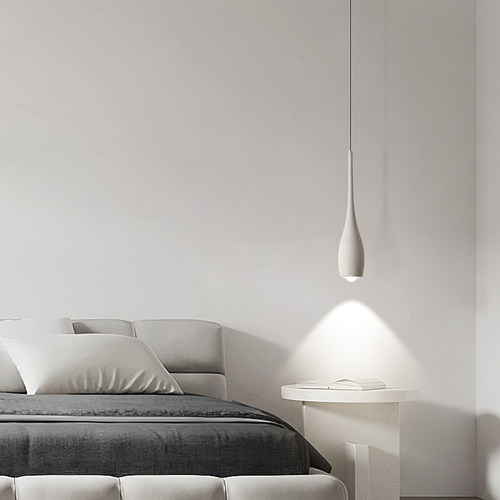 极速微水泥极g简水滴卧室床头吊灯北欧简约现代侘寂风水磨石网红