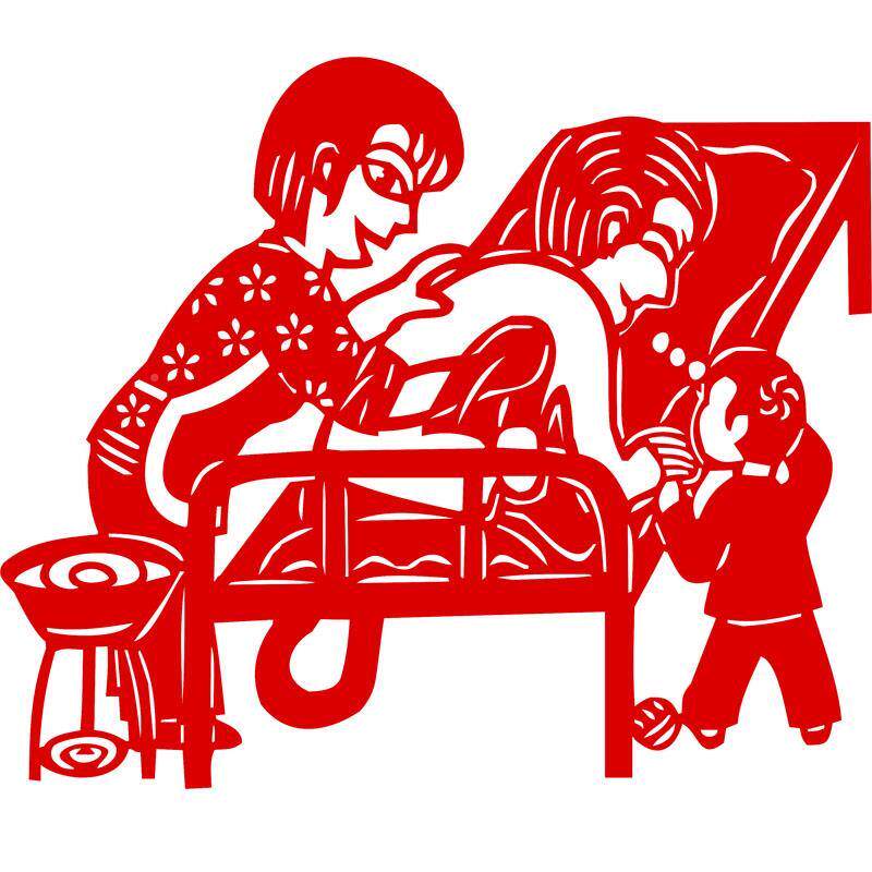 剪纸艺术作品虎年剪纸成r品非遗团花中国传统文化小老虎diy图样