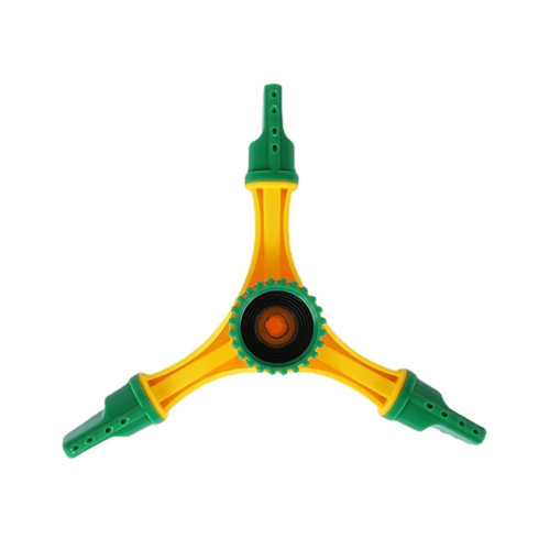 新品360自动旋转洒水器园林草坪灌溉洒水器三S叉喷头带轮底座洒