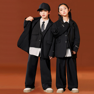 新品女童秋季套装2025新款男童帅气时髦炸街P潮服街舞儿童西装洋