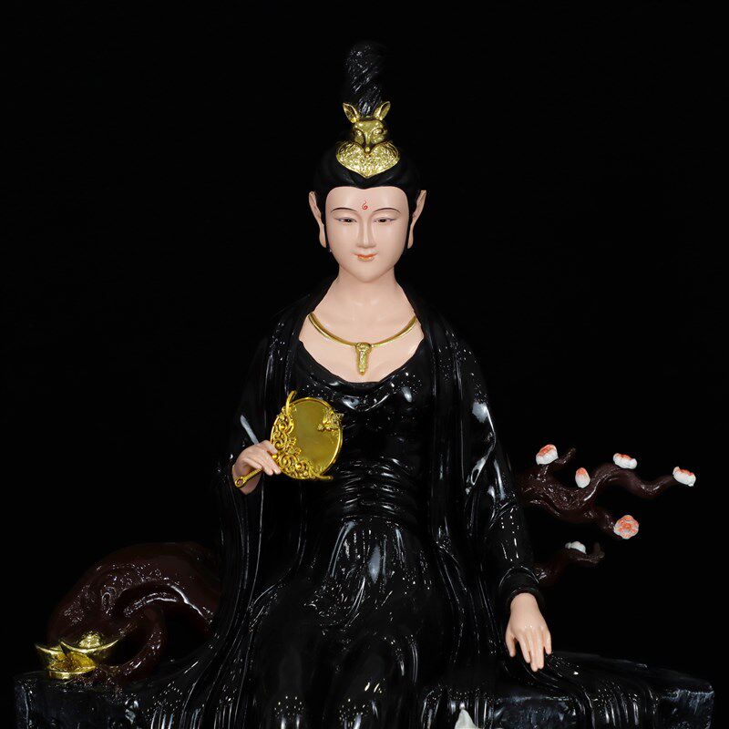 新品树脂九姑娘神像九娘娘居家z供奉青丘女帝树脂像中式客厅桌面