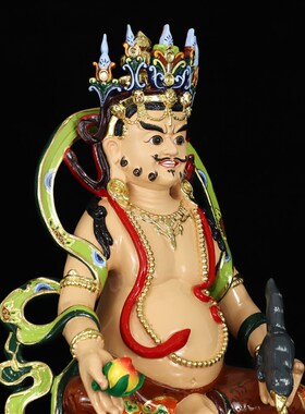 新品树脂黄财神佛像10寸16寸藏B传密宗工艺品装饰客厅桌面精致摆