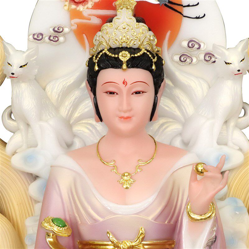 新品汉白玉九姑娘九n公子神像青丘女帝家居工艺品装饰桌面精致摆