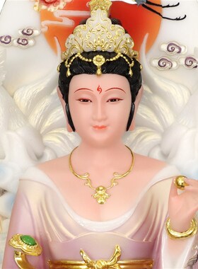 新品汉白玉九姑娘九n公子神像青丘女帝家居工艺品装饰桌面精致摆