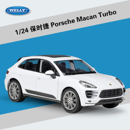 新款WELLY1：24保时捷Porsche Macan Turbo仿真合金模型摆件