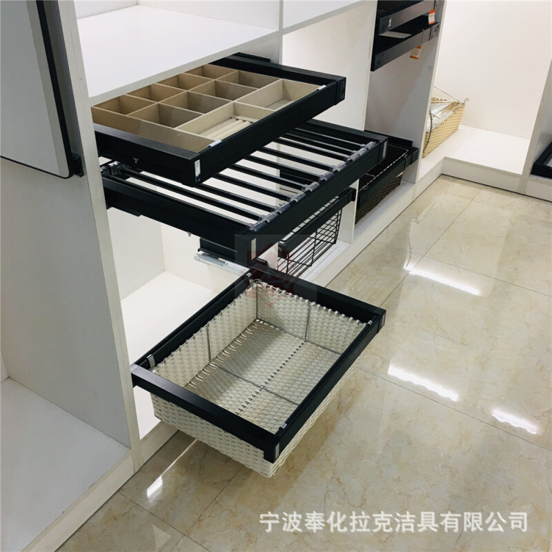 衣帽间衣柜多功能缓冲阻尼推拉裤架首饰盒多宝格分类收纳储物拉篮
