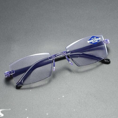 1PC 2 Styles Ultralight Rimless Reading Glasses Anti Blue Li