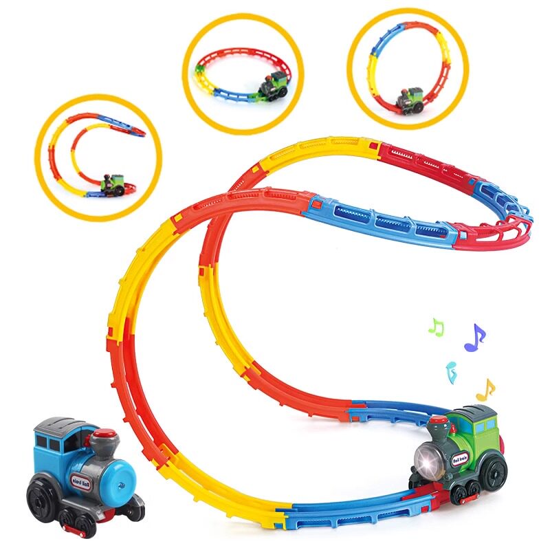 RAIL CAR TUMBLING TRAIN LUMINOUS NOVELTY SPLICING PUZZLE BREAKTHROUGH ASSEMBLING TRACK INTERNET CELEBRITY ASSEMBLING CHILDRENS TOYS