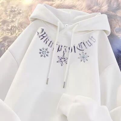 美式复古双层帽连帽卫衣男秋冬款情侣百搭加绒外套国朝印花国潮