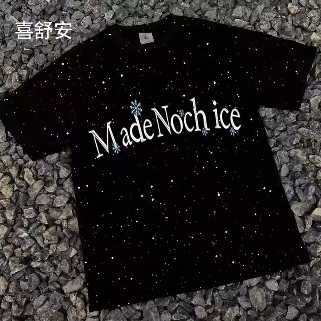 美式轻奢满天星重磅短袖T恤男图片