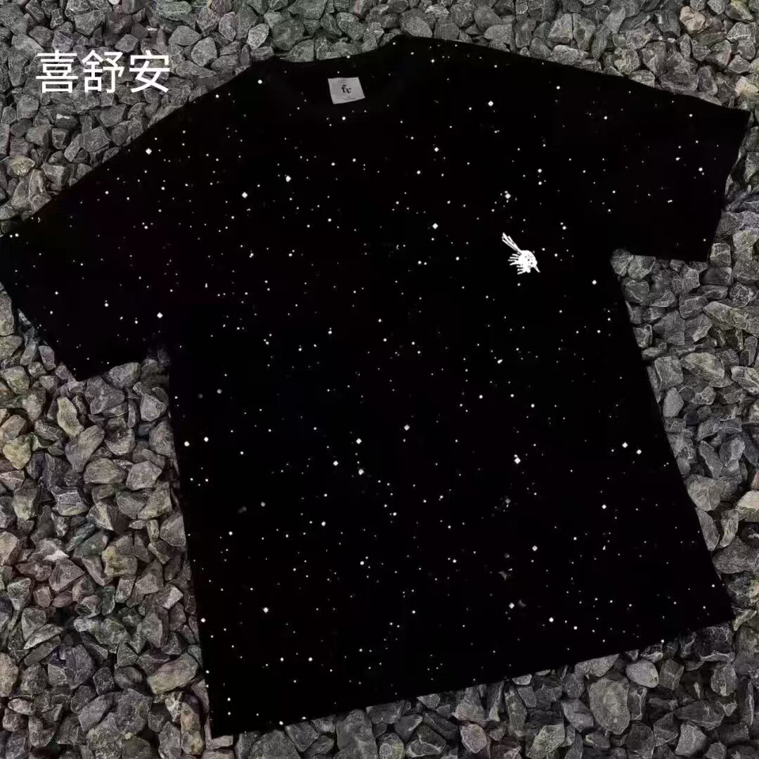 美式轻奢满天星重磅短袖T恤男图片