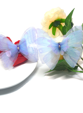 10CM超大蝴蝶戒指指环开活口甜美表演出复古风手工设计感小众饰品