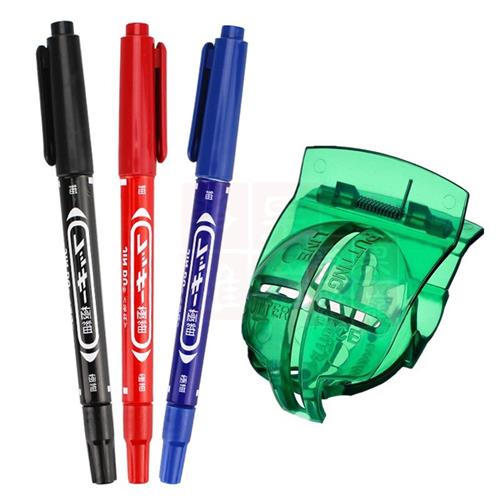高尔夫划线器画线笔套餐3只油性笔+1个画球器 球迷用品配件球瞄准