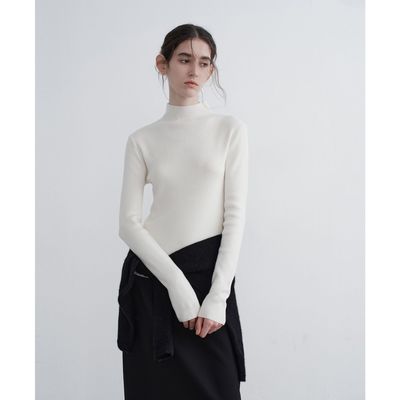 Textile Song高级感半高领羊毛毛衣女显瘦修身打底内搭针织衫上衣