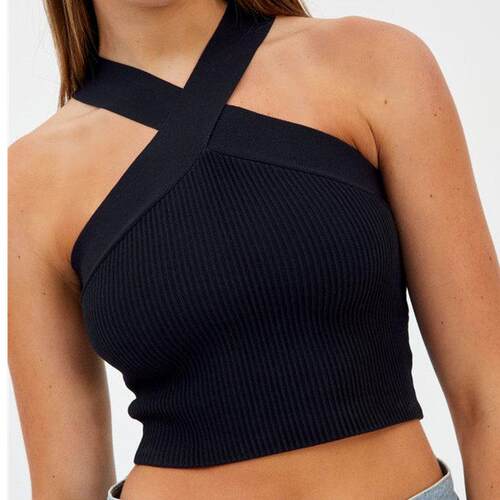 Womens Criss Cross Halter Sweater Vest Tops Summer For