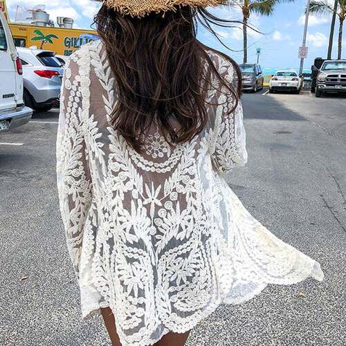 Women'S Solid Color Cover Up Casual Long Sleeve Open Front