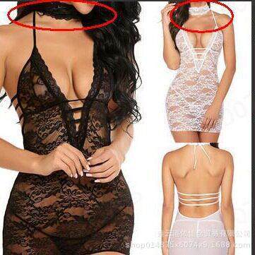 Women'S Floral Lace Chemise Halter Nightwear Dress With
