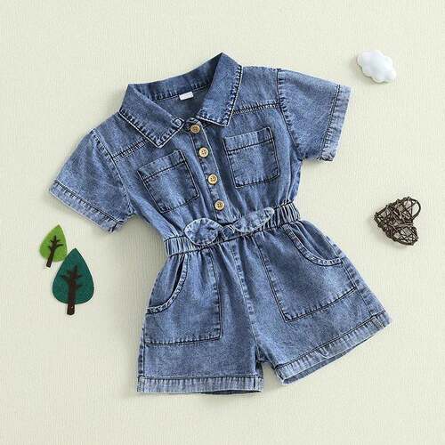 Summer Toddler Girl Jumpsuit Shorts Little Girl Overalls