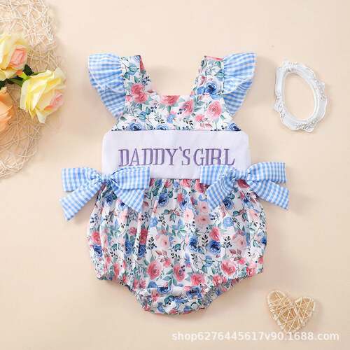 Newborn Baby Girl Cute Fathers Day Daddys Girl Outfit Fly