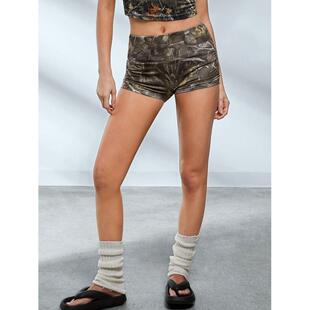 Women'S Camo Print Shorts Casual Comfy Breathable Skinny