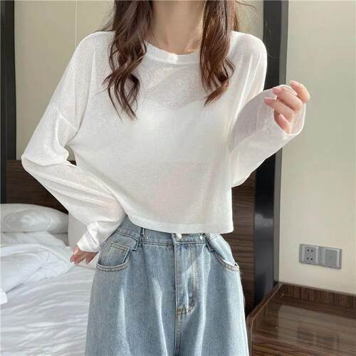 Women'S Backless Long Sleeve Sports T-Shirt Set Loose Fit