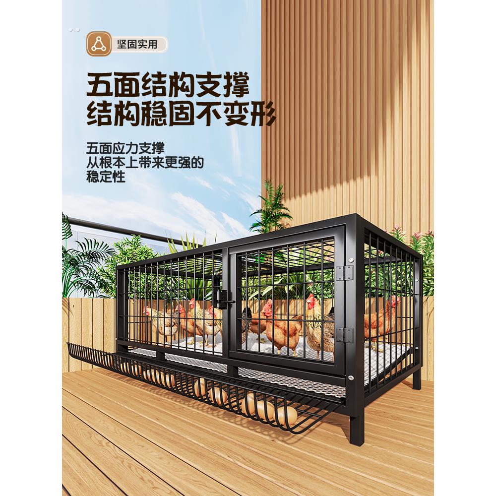 鸡笼子家用室外大号方管防雨农村密网防黄鼠狼自动清粪小鸡养殖笼