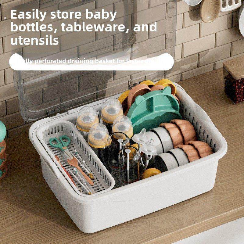 宝宝餐具收纳盒奶瓶沥水架收纳箱婴儿专用儿童辅食工具碗收纳防尘,婴童用品,奶瓶储存盒/奶瓶盒,淘宝优惠券,粉丝福利购,淘宝优惠卷