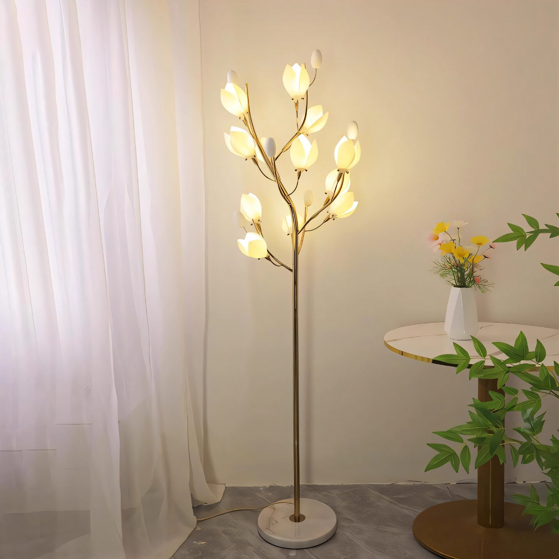 现代设计师玉兰花氛围落地灯