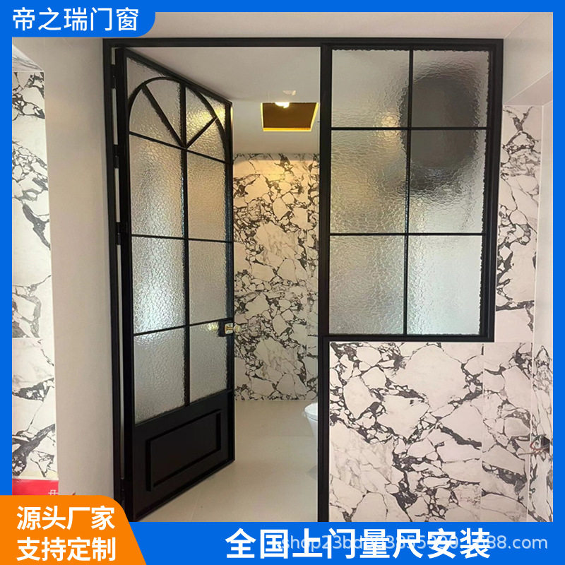 法式复古海棠花铝合金防爆玻璃门