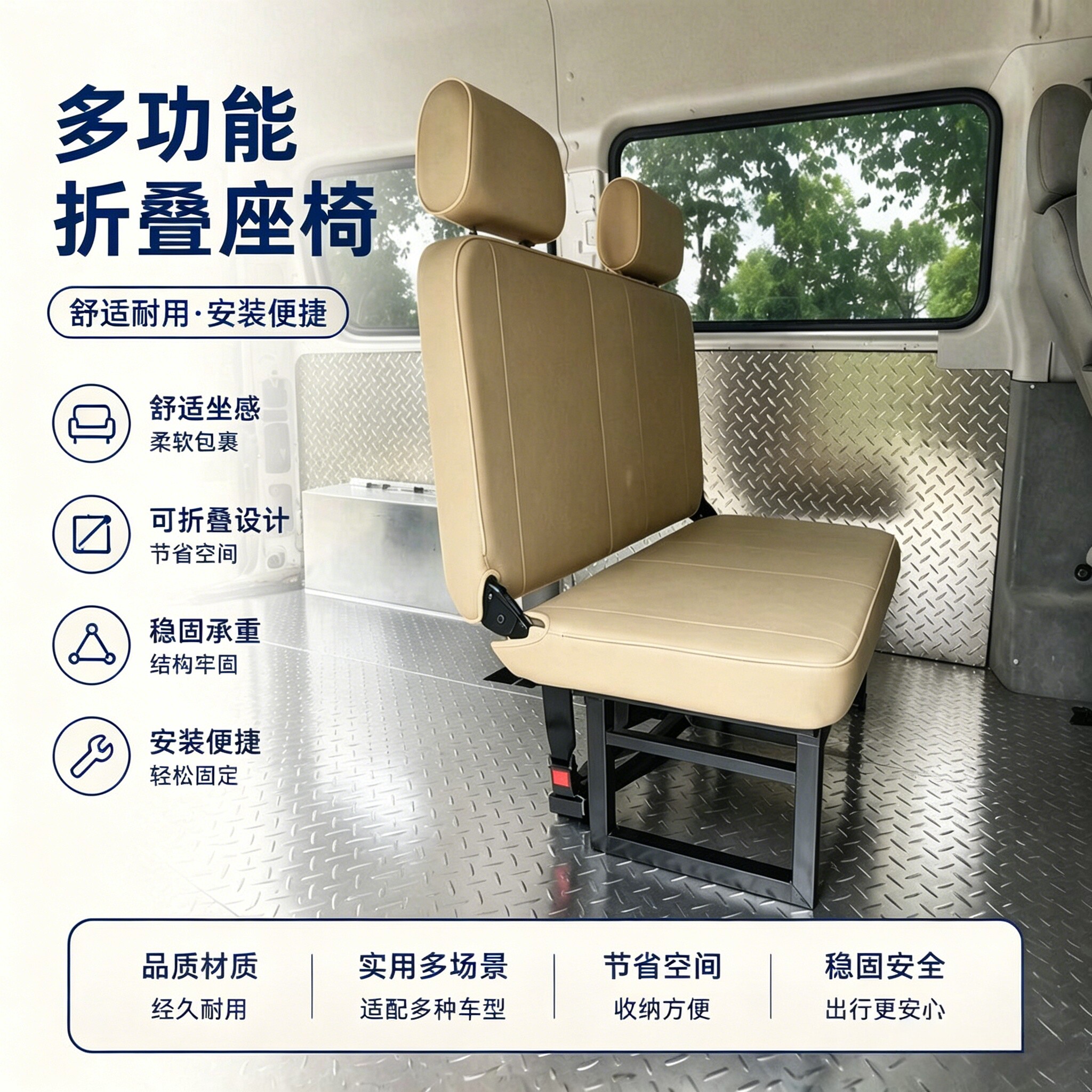 江铃福顺侧挂折叠双人拉货座椅