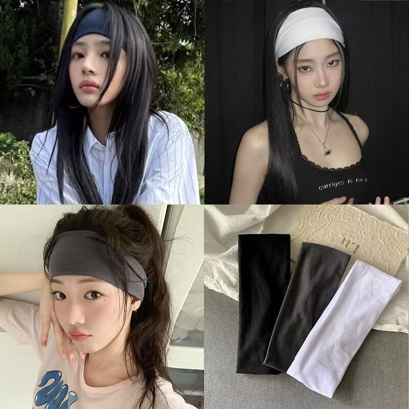 minji金玟池同款针织发带百搭健身束发带简约发绳运动弹力头带女