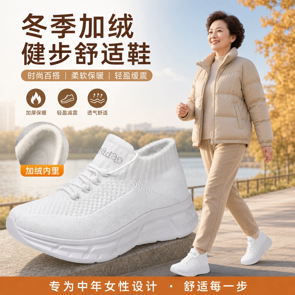 牛霸道冬季加绒女款广场舞鞋