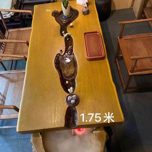 茶鱼桌新意中681式环循流水茶台实木大板景观一体禅养功夫茶桌椅