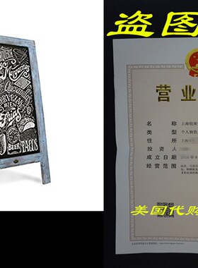 极速Rustic fVintage Blue A-Frame Chalkboard / Sidewalk Chalk