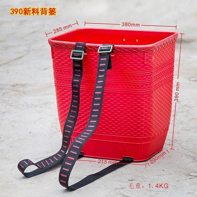极速菜编织纹胶大号塑胶特大背篼大号大竹篓竹P编仿塑料加厚户竹
