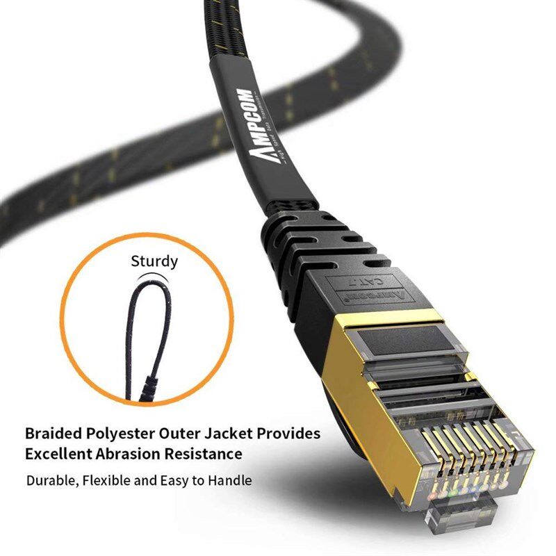 极速AMPCOeM Ethernet Cable RJ45 Cat7 Lan Cable STP RJ 45 Fla