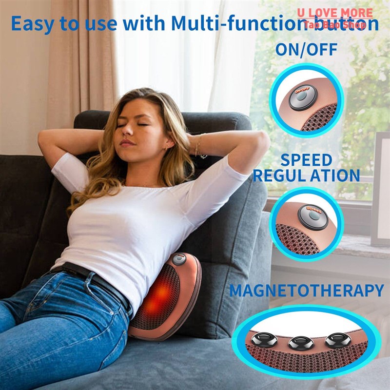 极速Massagee pillow for back, neck and shoulders with heatin