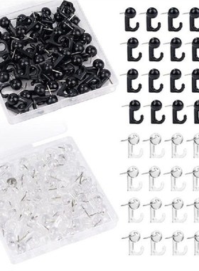 极速50 Pcs Push Pin Hooks Plastic Heads Pin Tacks WallZ Thum