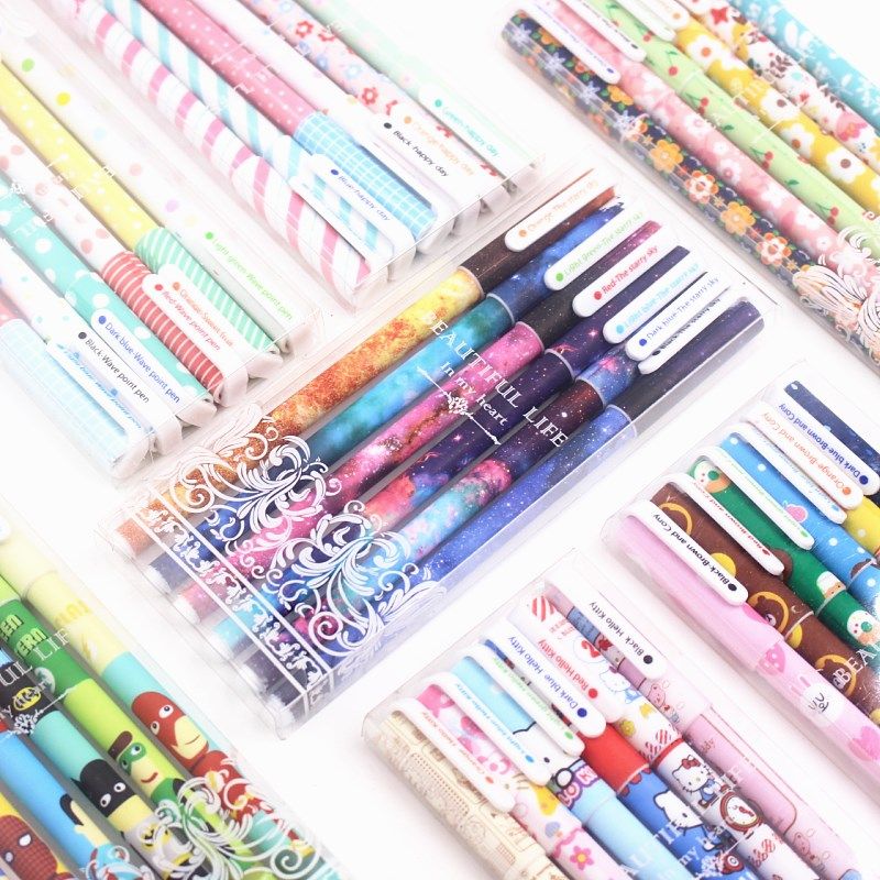 极速60 Pcs(10set ) Cute Pens 0.38mm Gel PenNs Starry Star Fo